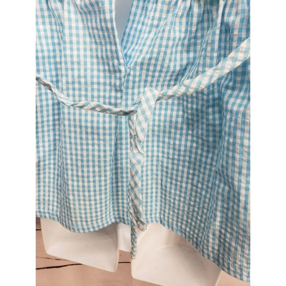 Rare Editions 6-9 months Gingham Blue Green Unicorn Dress - Picture 4 of 8